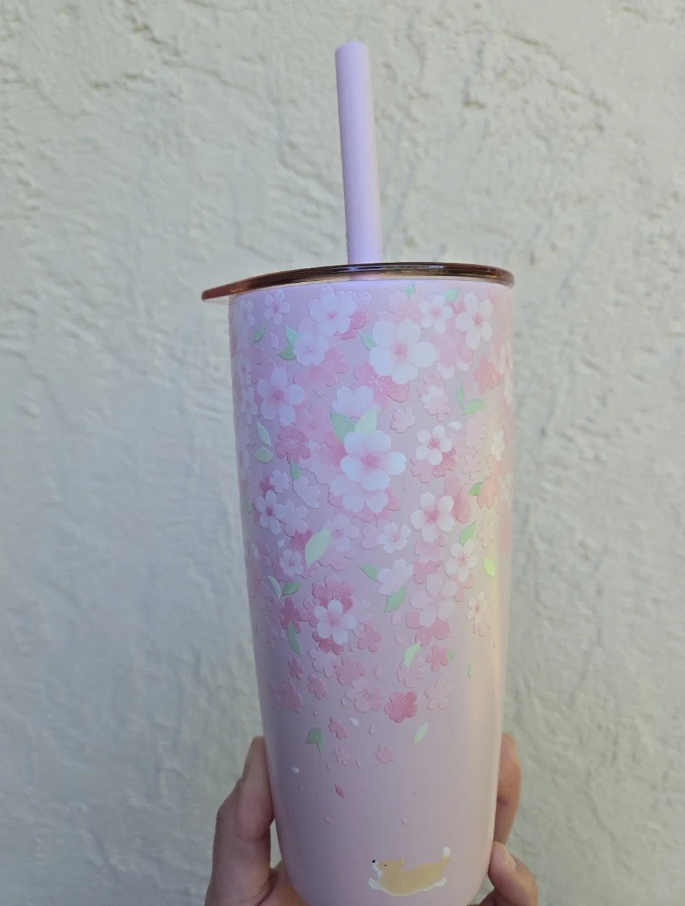 Starbucks Limited Edition Corgi Sakura Cherry Blossom Stainless Steel Tumbler